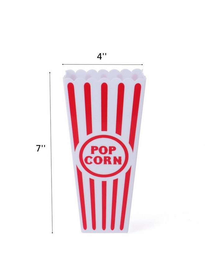 Tebery 20 Pack Plastic Open-Top Popcorn Boxes Reusable Movie Theater Style Popcorn Container Set -7.7" Tall x 4" Square - Image 2