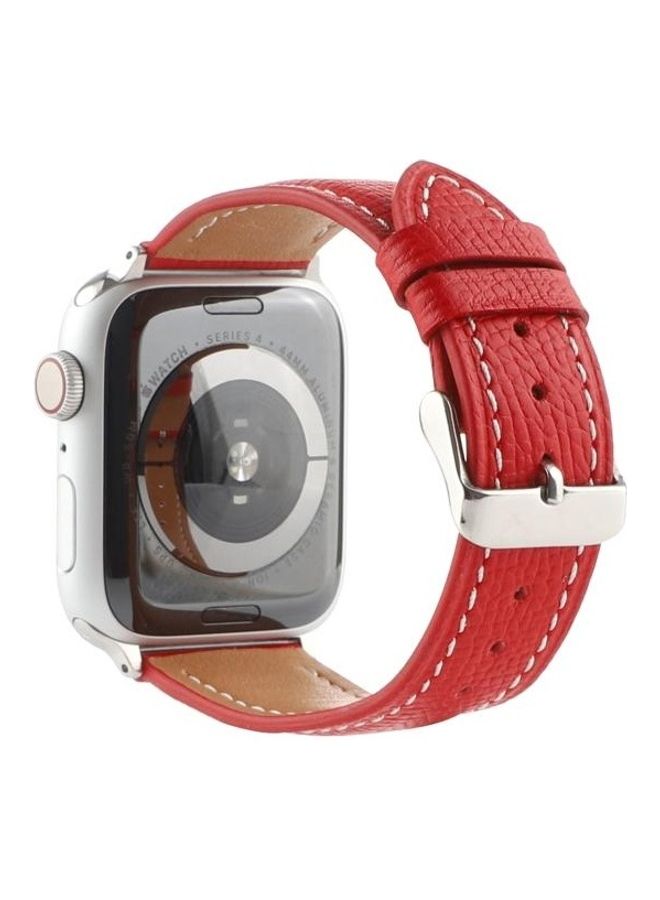 NIBEMINENT Small Waist Cross Texture Leather Replacement Watchbands For Apple Watch Series 7/6/SE/5/4/3/2/1 41/40/38mm Red - Image 2