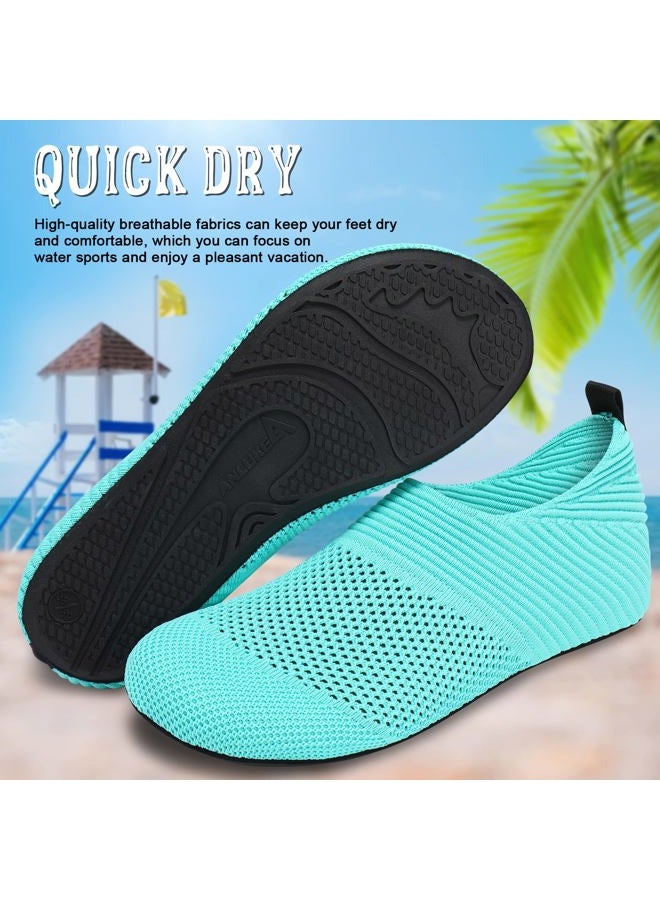 ANLUKE Womens Mens Water Shoes Barefoot Quick-Dry Aqua Socks for Beach Swim Surf Water Sport, Ablcgreen, 6.5-7.5 Women/6-7 Men - Image 3