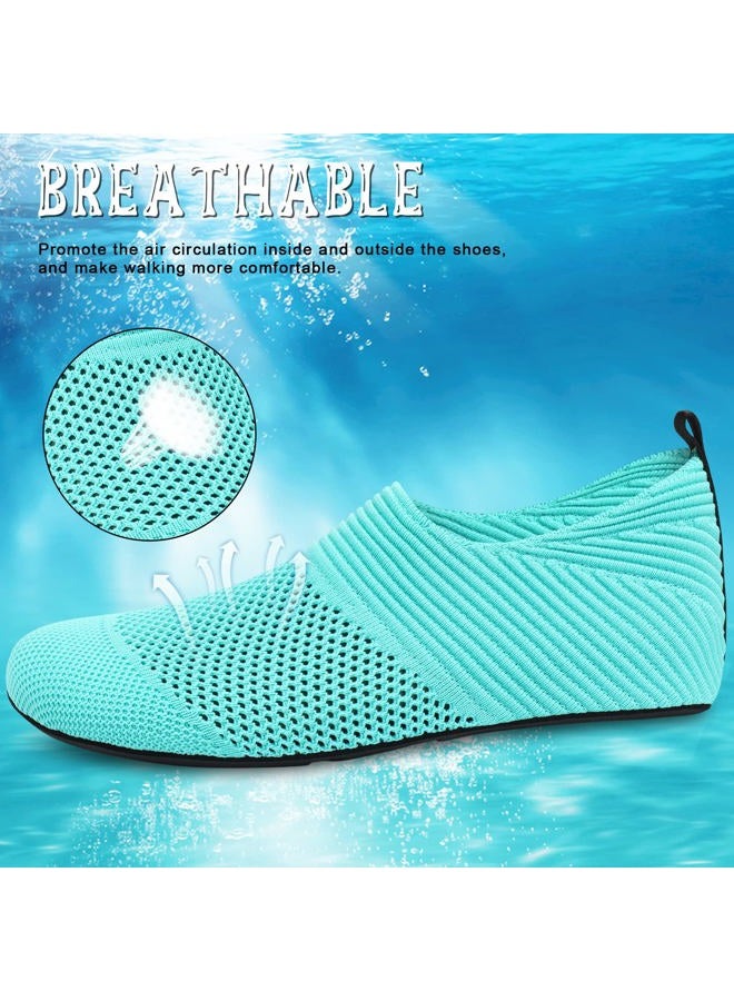 ANLUKE Womens Mens Water Shoes Barefoot Quick-Dry Aqua Socks for Beach Swim Surf Water Sport, Ablcgreen, 6.5-7.5 Women/6-7 Men - Image 4