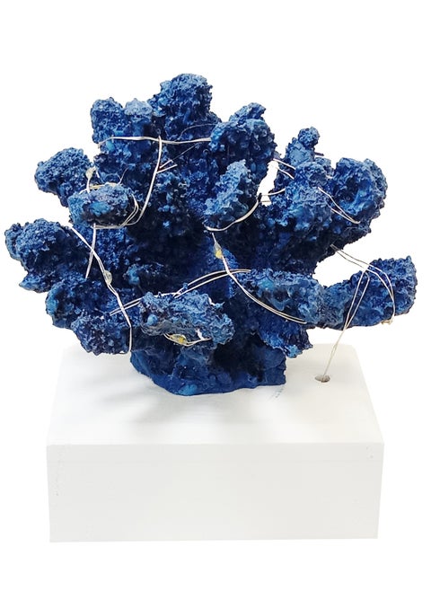 Fake Coral Figurine Tabletop Artificial With Light