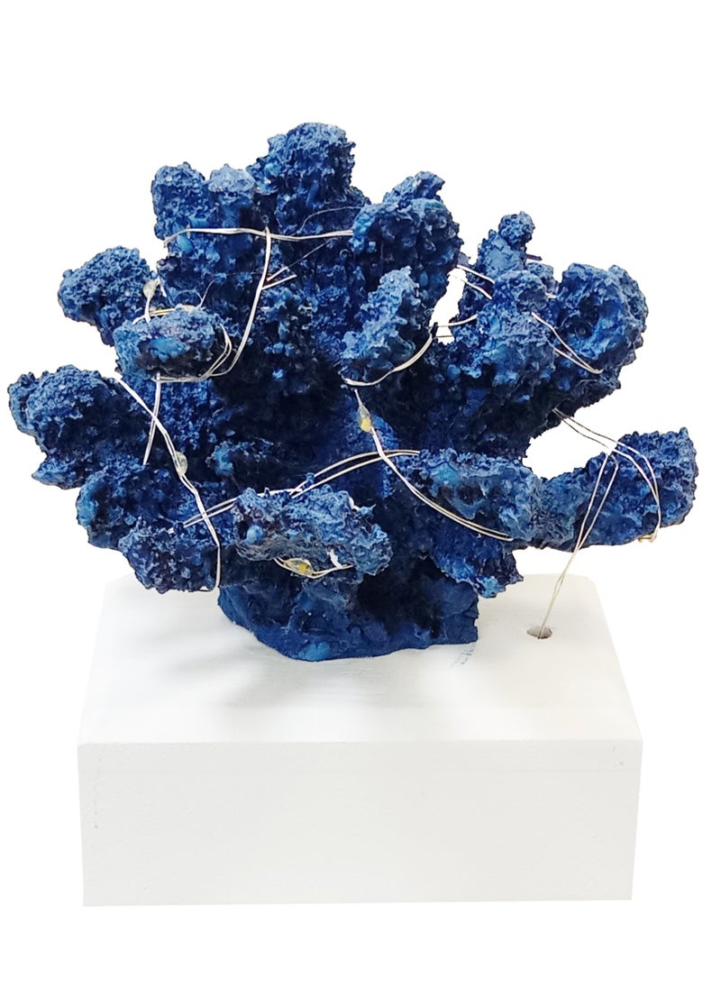 Fake Coral Figurine Tabletop Artificial With Light