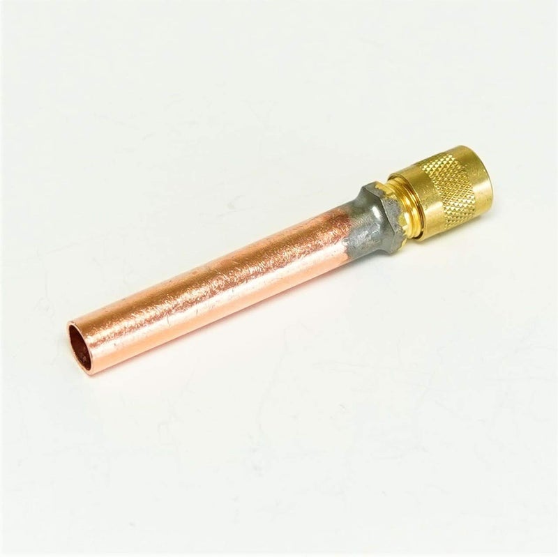 C&D Valve C&D CD8406 1/4" م. تركيب فلاش الوصول مع تمديد أنبوب نحاسي 3/8"، غطاء نحاسي CD2245 ونواة صمام - Image 1