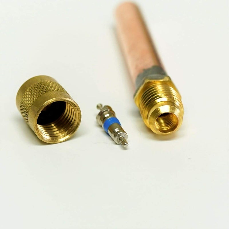 C&D Valve C&D CD8406 1/4" م. تركيب فلاش الوصول مع تمديد أنبوب نحاسي 3/8"، غطاء نحاسي CD2245 ونواة صمام - Image 2