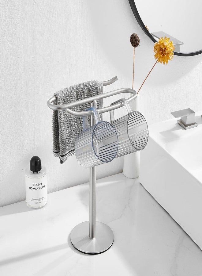 GGStudy Hand Towel Holder Stand Table-Standing Towel Rack, SUS304 Stainless Steel Towel Bar Rack Stand, Tower Bar for Bathroom Kitchen Vanity Countertop Brushed Nickel - Image 5