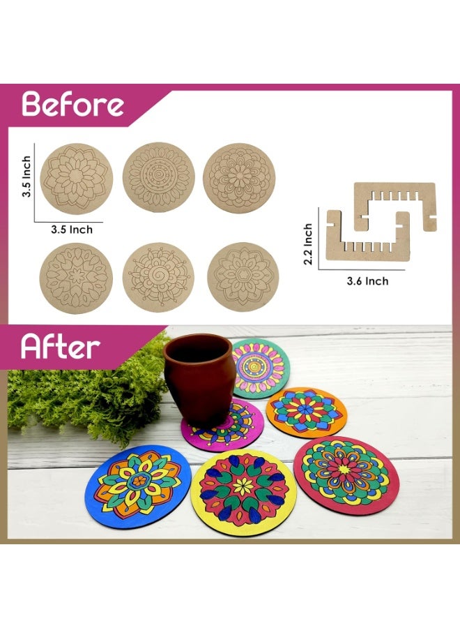 SOLOBOLO Mandala Art kit for Kids Adults,Indian Art Forms Kits,Art & Craft kit Birtday Return Gift for Girls 9-12 12-15,Coloring & Painting kit Using Water Brush, Brown - Image 5