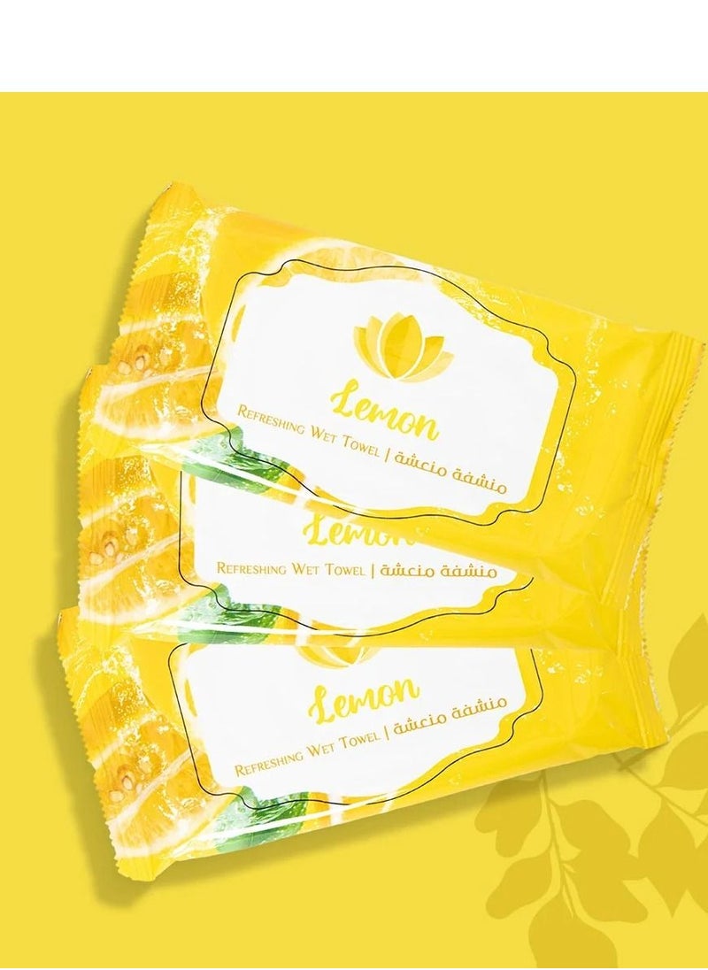 Generic Refreshing Wet Face Towel Lemon 25 Pieces  - Image 3