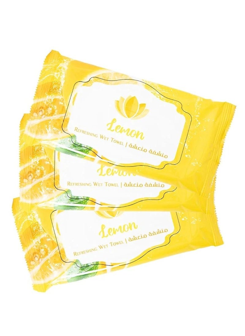 Generic Refreshing Wet Face Towel Lemon 25 Pieces  - Image 2