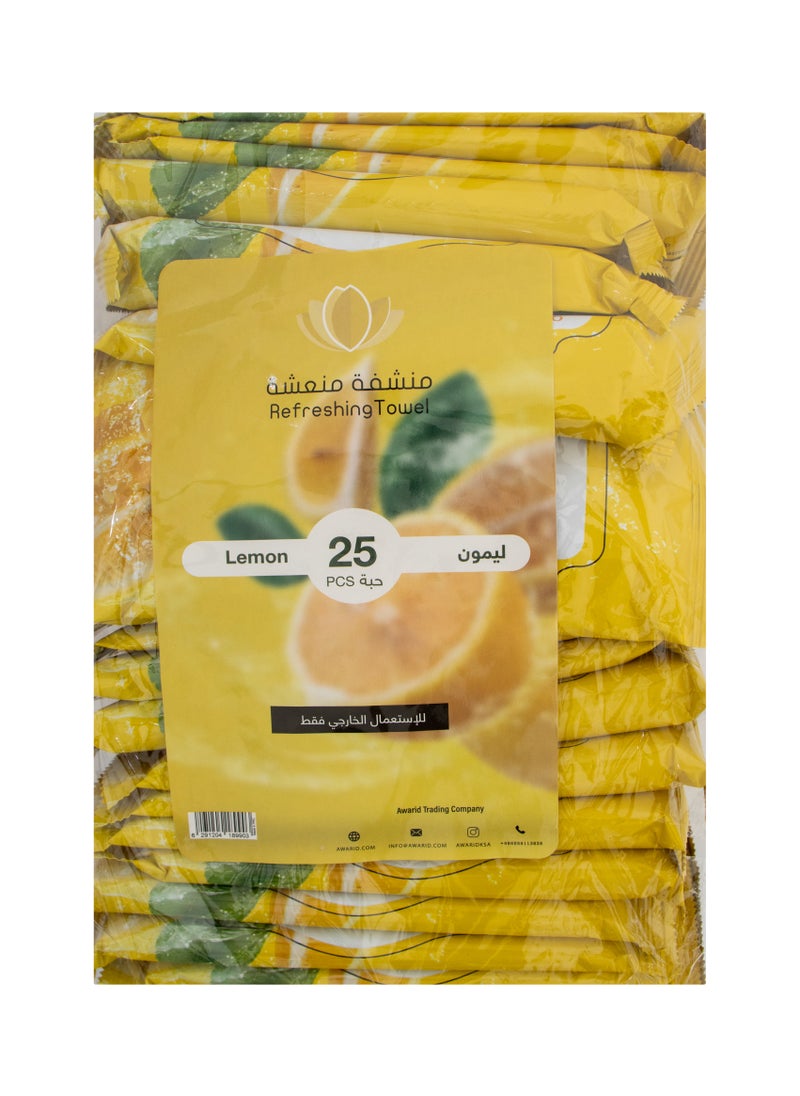 Generic Refreshing Wet Face Towel Lemon 25 Pieces  - Image 4