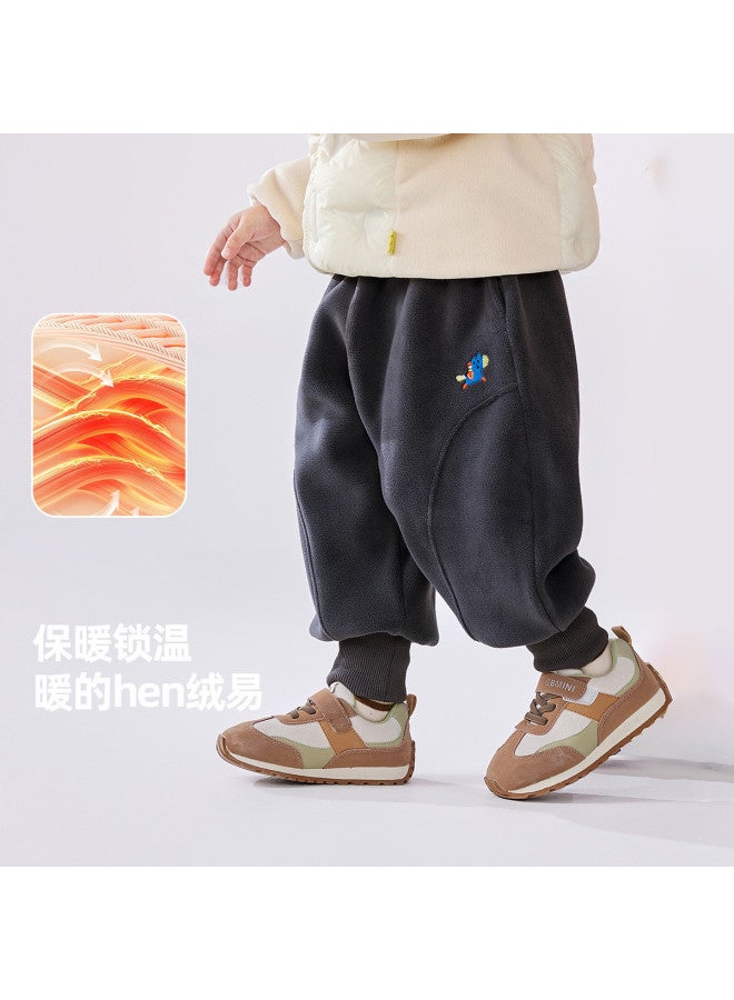 Doodle Home thickened Winter Pants For Boys & Girls - Fleece-lined Kids' Casual Trousers, Warm Children's Sportswear, Trendy Winter Outfits - Image 3