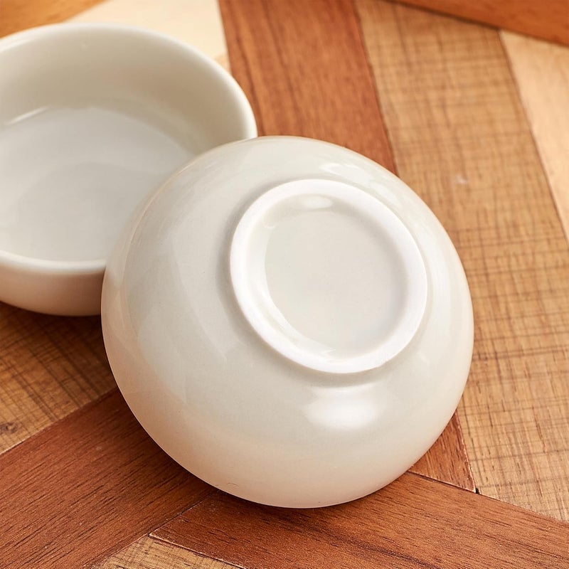 Swuut Ceramic Bowl Sets,2.7 oz Small Candy Sauce Bowls,Cute Dipping Bowls Microwave Safe Ceramic Pinch Snack Deep Serving Bowls For Party,Set of 6(Beige) - Image 4