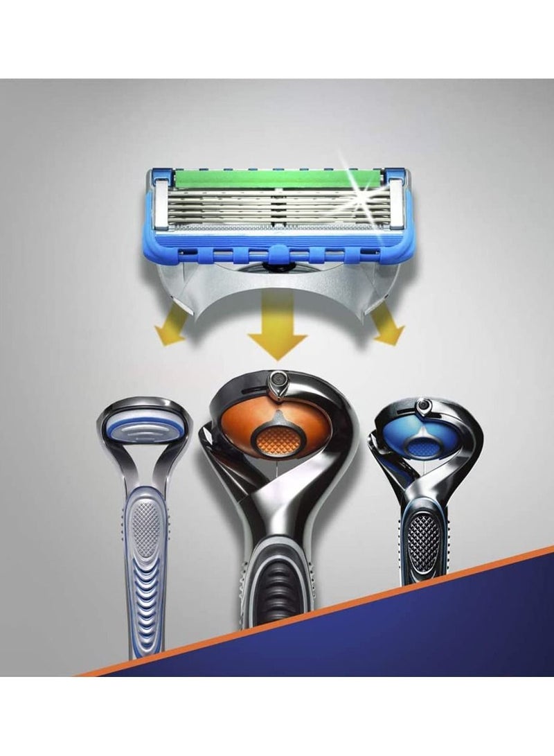 Gillette 4-Piece Fusion5 ProGlide Razor Blades Silver/Blue/Green - Image 3