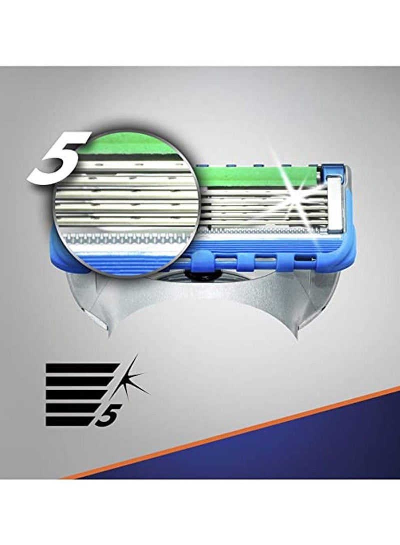Gillette 4-Piece Fusion5 ProGlide Razor Blades Silver/Blue/Green - Image 2