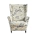 CRFATOP CRFATOP 2 Piece Stretch Wingback Chair Cover Printed Wing Chair Slipcovers Spandex Fabric Wingback Armchair Covers with  - Image 2