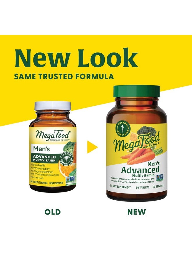 MegaFood Men's Advanced Multivitamin for Men - Doctor -Formulated - Choline, Vitamin B12, Vitamin D, Vitamin C & Zinc - Brain Health & Immune Support - Non-GMO - Vegetarian - 60 Tabs (30 Servings) - Image 3