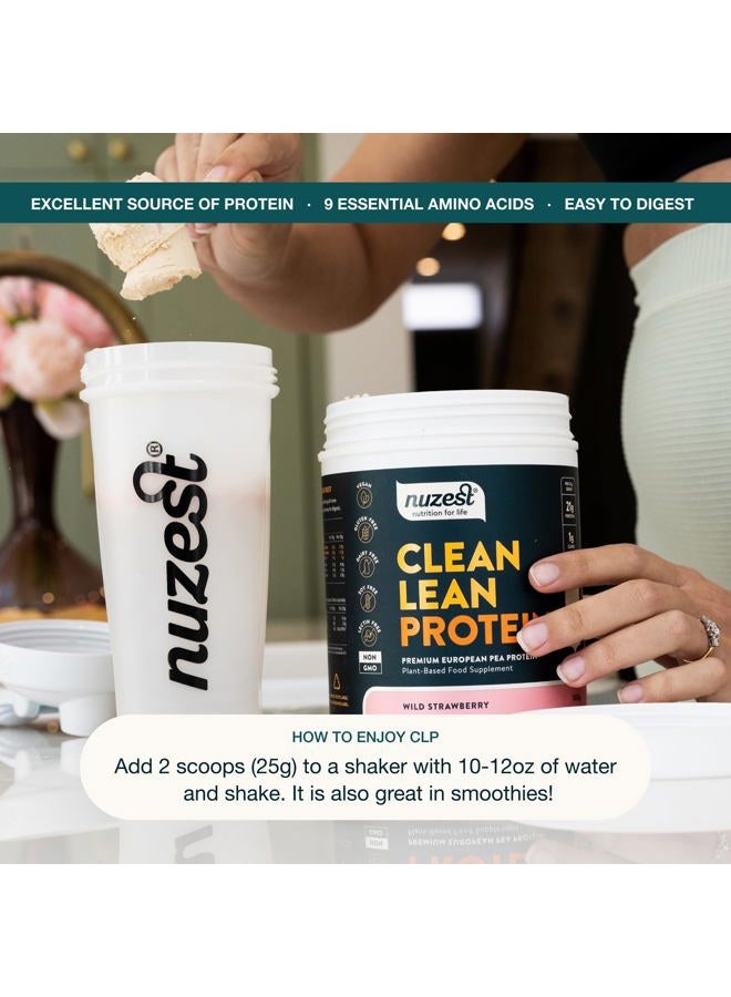 Nuzest Pea Protein Powder - Clean Lean Protein, Premium Vegan Plant Based Protein Powder, Dairy Free, Gluten Free, GMO Free, Protein Shake, Wild Strawberry, 20 Servings, 1.1 lb - Image 5