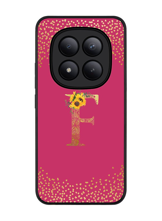 Stylizedd For Xiaomi Redmi Note 15 Pro+ / Poco M8 Pro Case,Slim fit Camera Protection, Shockproof Thin Phone cover  - Custom Floral Monogram - F ( Deep Pink ) - Image 1