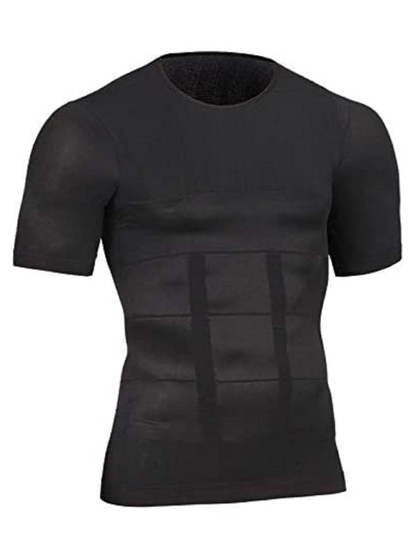 NIBEMINENT Short sleeves tank corset men corset abdomen vest muscle body shaper top  - Image 1