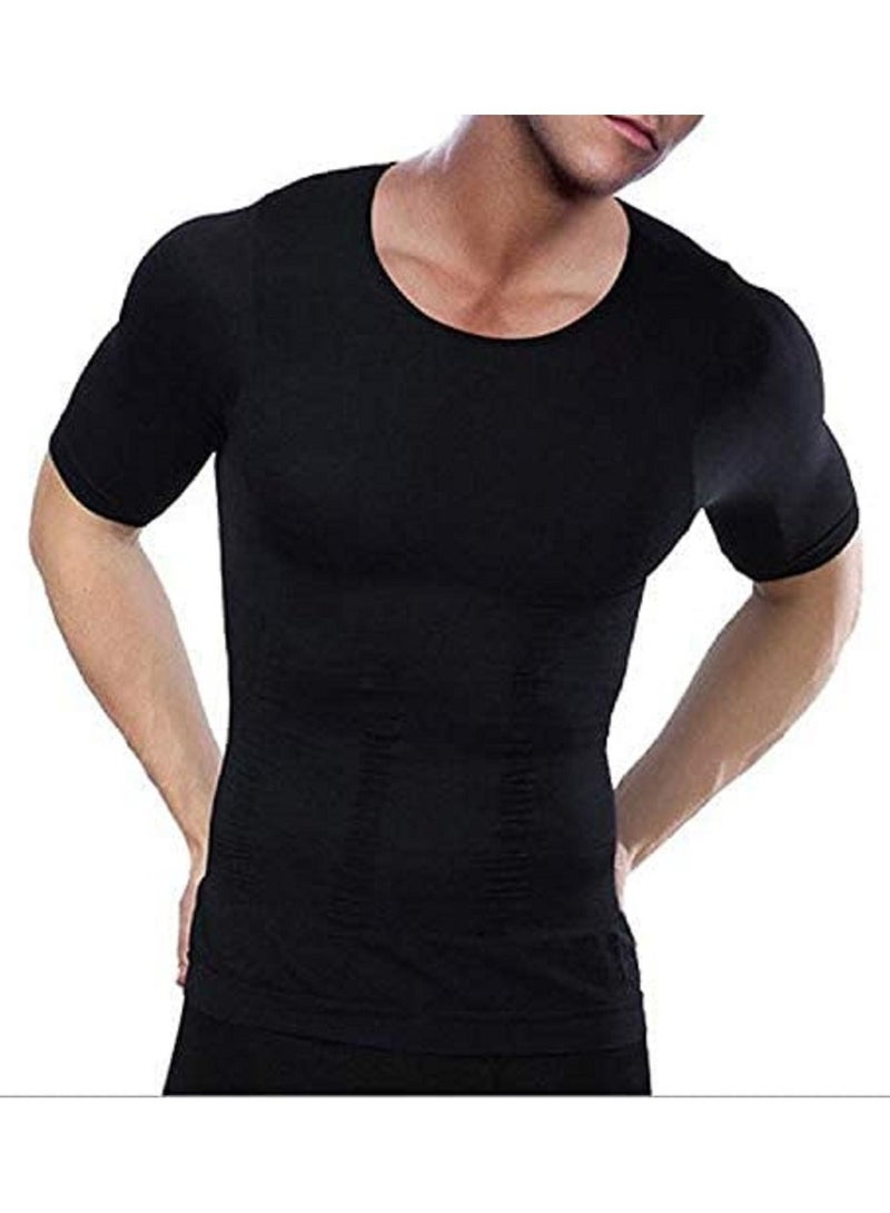NIBEMINENT Short sleeves tank corset men corset abdomen vest muscle body shaper top  - Image 2