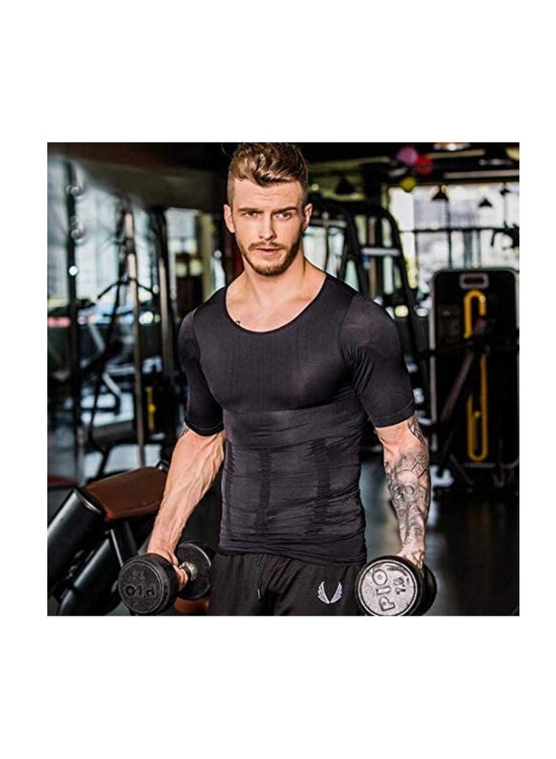 NIBEMINENT Short sleeves tank corset men corset abdomen vest muscle body shaper top  - Image 4