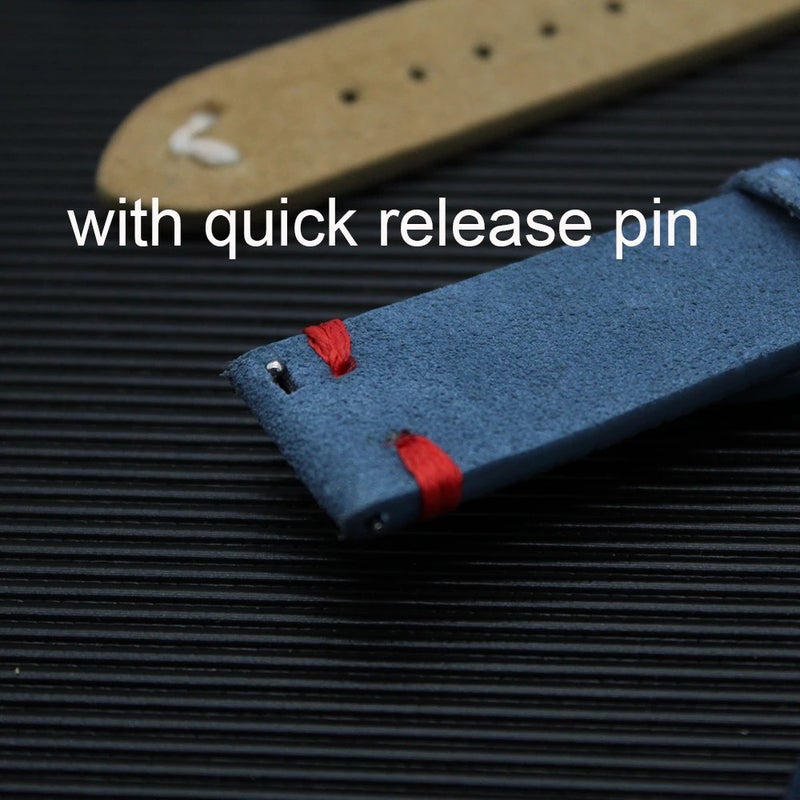 Bluejw 18mm Vintage Suede Leather Watch Band - Quick Release Replacement Strap for Smart Watches - Image 3
