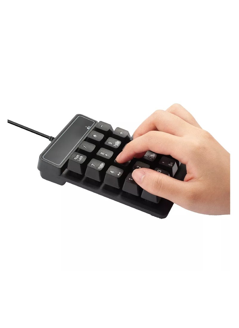Generic USB Numeric Keypad, Portable Mini Wired Numeric Keypad, 19 Keys Accounting Numeric Keypad for Desktop Laptop PC, Black  - Image 4