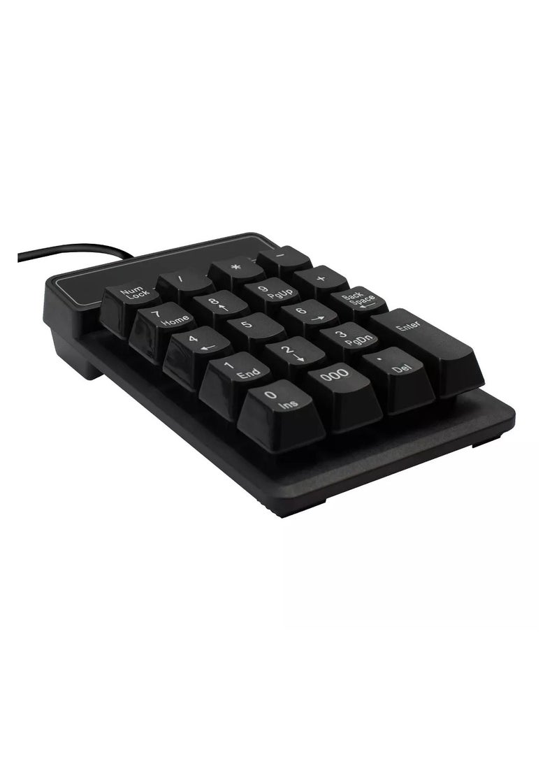 Generic USB Numeric Keypad, Portable Mini Wired Numeric Keypad, 19 Keys Accounting Numeric Keypad for Desktop Laptop PC, Black  - Image 3
