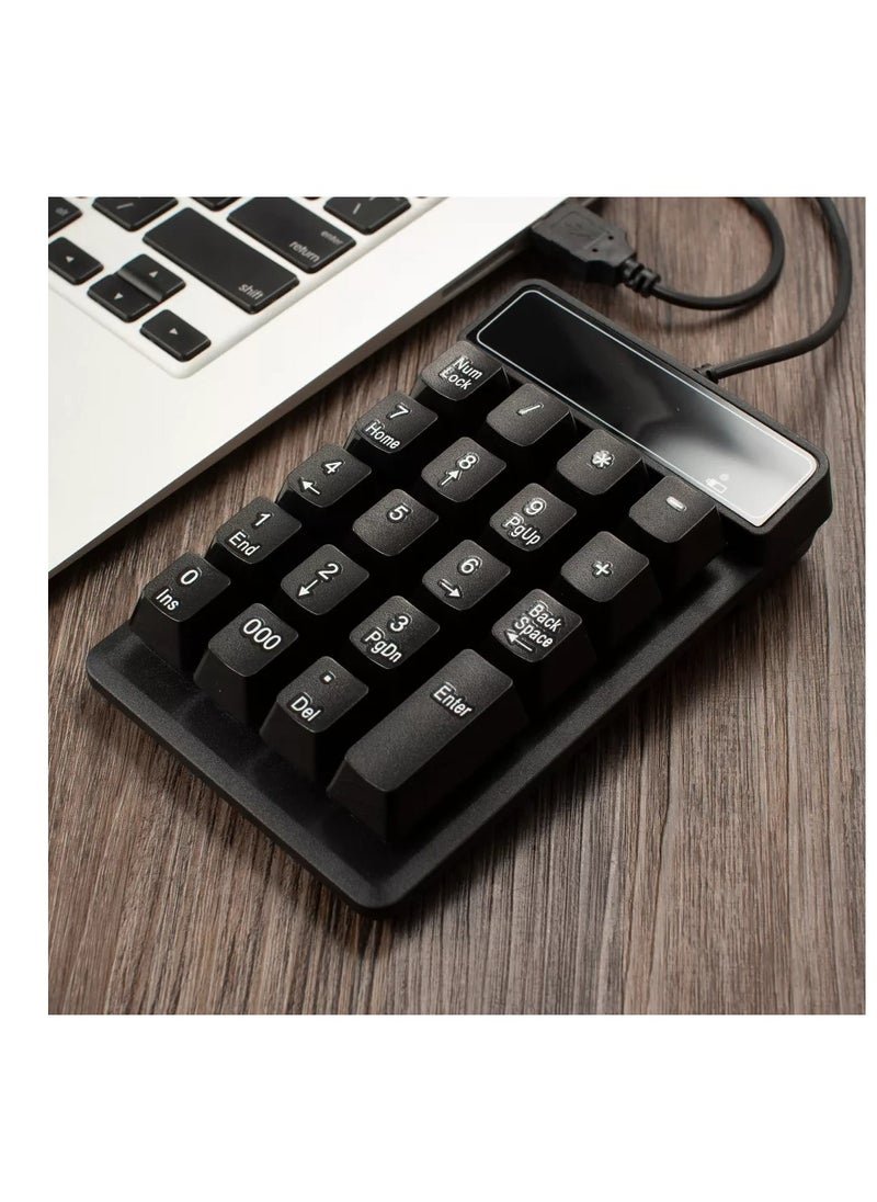 Generic USB Numeric Keypad, Portable Mini Wired Numeric Keypad, 19 Keys Accounting Numeric Keypad for Desktop Laptop PC, Black  - Image 2