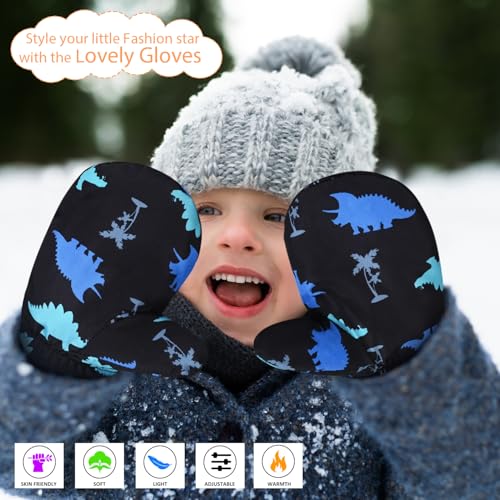 Weradau Fleece Lined Mittens for Baby Boys Girls,Baby Toddler Little Kids Winter Warm Gloves Mittens(6-24 months) - Image 2