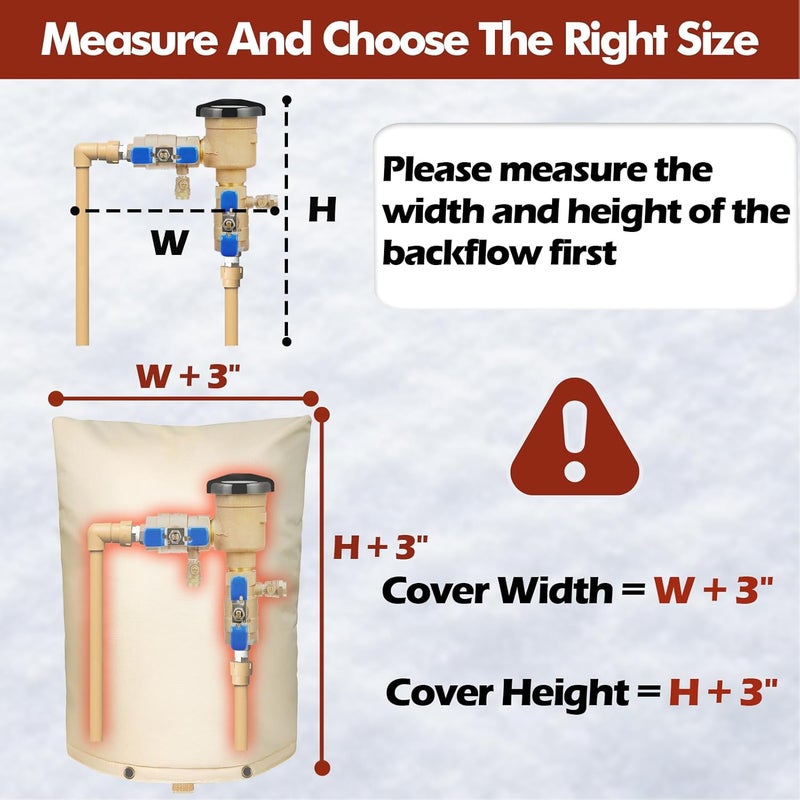 SUNICO Backflow Preventer Insulation Cover (5°F) - 5-Layer Optimal Insulated Design Sprinkler Cover for Outside,22" W X 34" H, Backflow Insulation Cover for Sprinkler Valve ,Winter Freeze Protection - Image 2