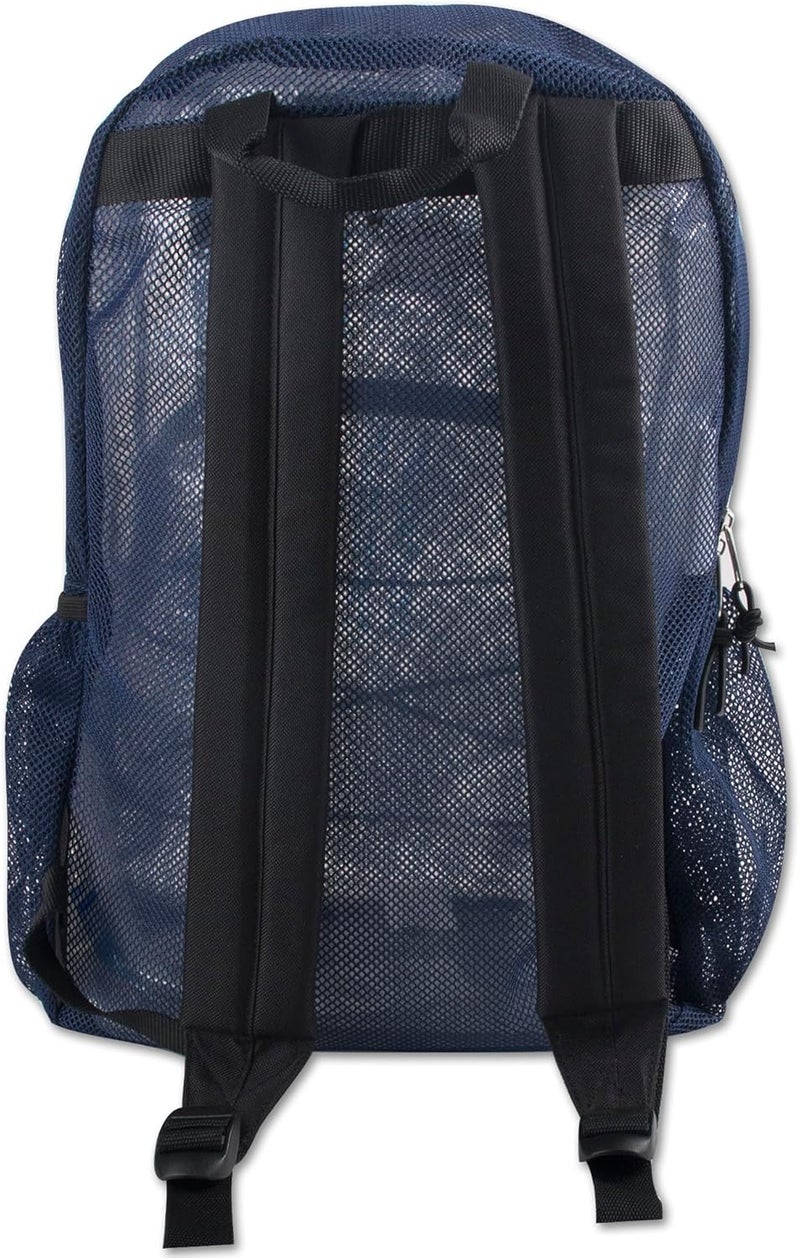 Trailmaker Deluxe Mesh Backpack with Bungee Cord & Adjustable Padded Straps, for Swimming, School, Travel (Navy) - Image 5