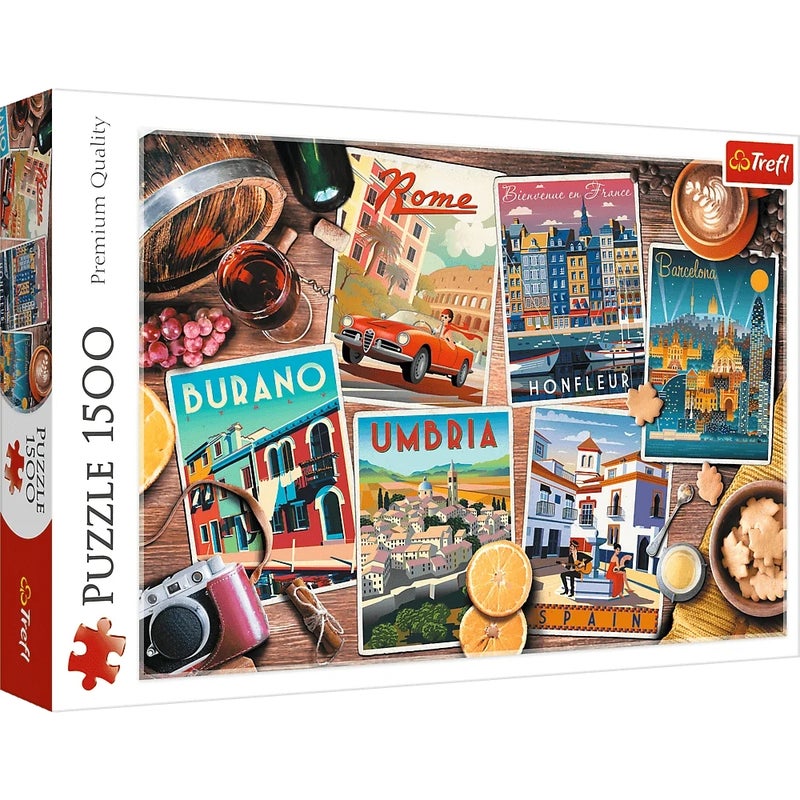 Trefl - Traveling Around Europe Puzzle 1500 Pieces - 26199 - Image 1