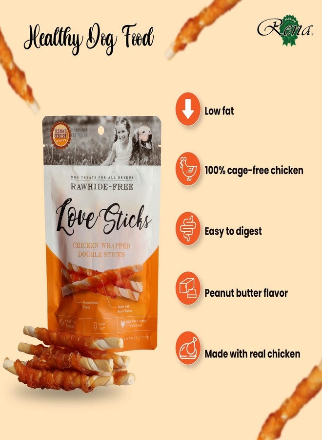 Rena’s Love Chicken Wrapped Double Sticks Dog Treats | High Protein, Low Fat, Natural Chicken Snacks | Long-Lasting Chew Treats for Dogs of All Breeds & Sizes, 438g (Pack of 3) - Image 2