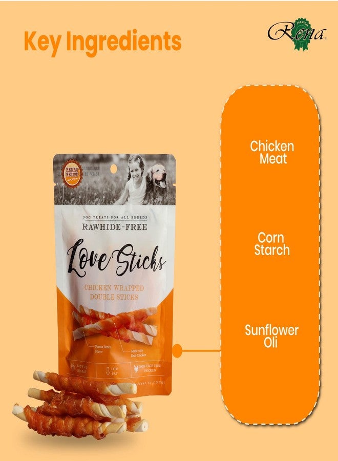 Rena’s Love Chicken Wrapped Double Sticks Dog Treats | High Protein, Low Fat, Natural Chicken Snacks | Long-Lasting Chew Treats for Dogs of All Breeds & Sizes, 438g (Pack of 3) - Image 4