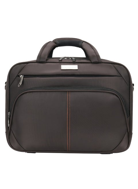 Laptop Bag, Premium 15.6" Business Briefcase With Multiple Compartments, Padded Shoulder Strap, And Water-Resistant Material, Brown