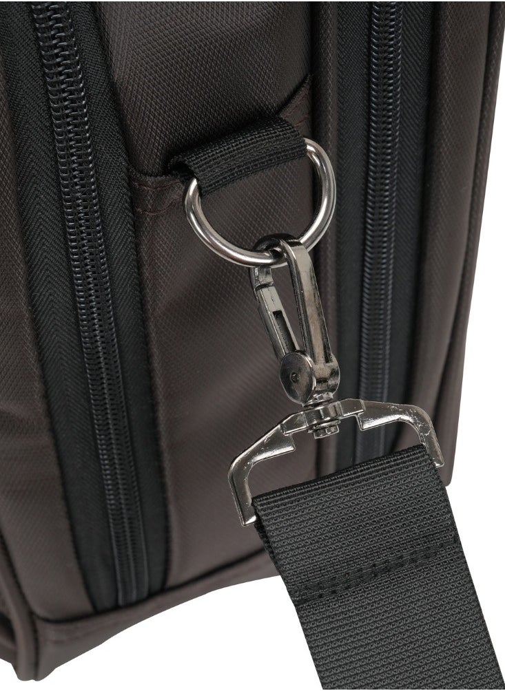 Laptop Bag, Premium 15.6" Business Briefcase With Multiple Compartments, Padded Shoulder Strap, And Water-Resistant Material, Brown