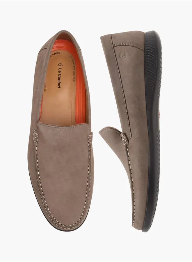 لو كونفورت Mens Solid Slip-On Moccasins
