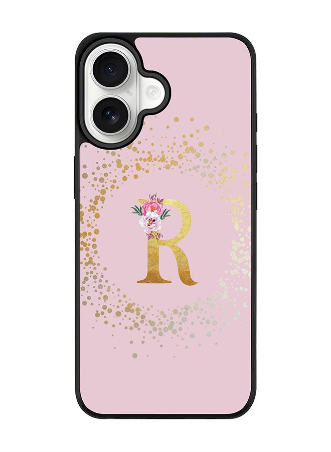 Stylizedd iPhone 17 Case, [Compatible with MagSafe] Slim Magnetic cover Phone Case iPhone 17 -Custom Monogram Floral - R  (Pink ) - Image 1