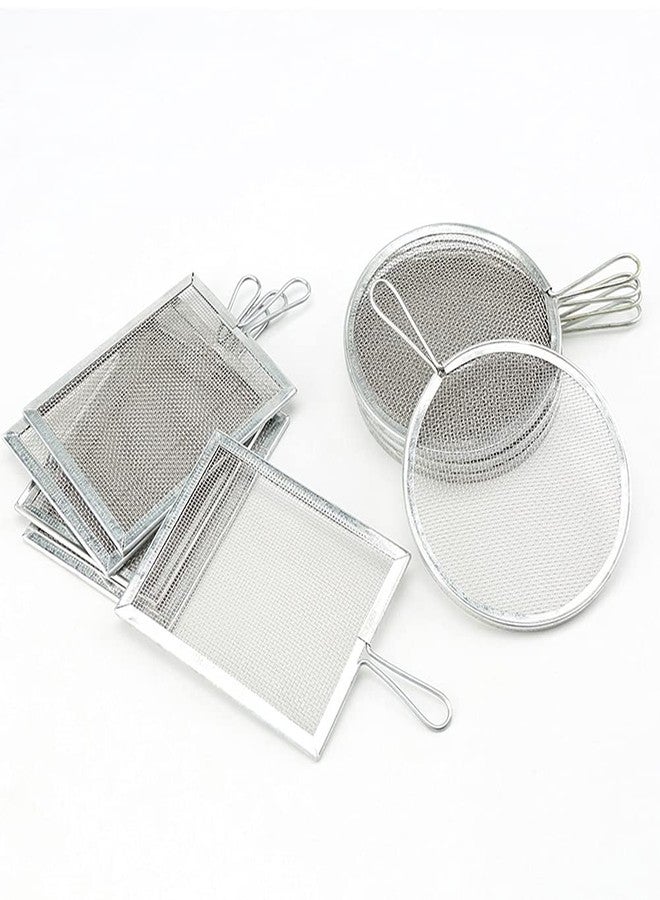Luzen 2Pcs Stainless Steel Ceramic Glaze Filter Mesh Glaze Mud Glaze Mud Strainer Sieves Pottery Tool for Clay Pottery Art Supplies, Round and Rectangle - Image 2