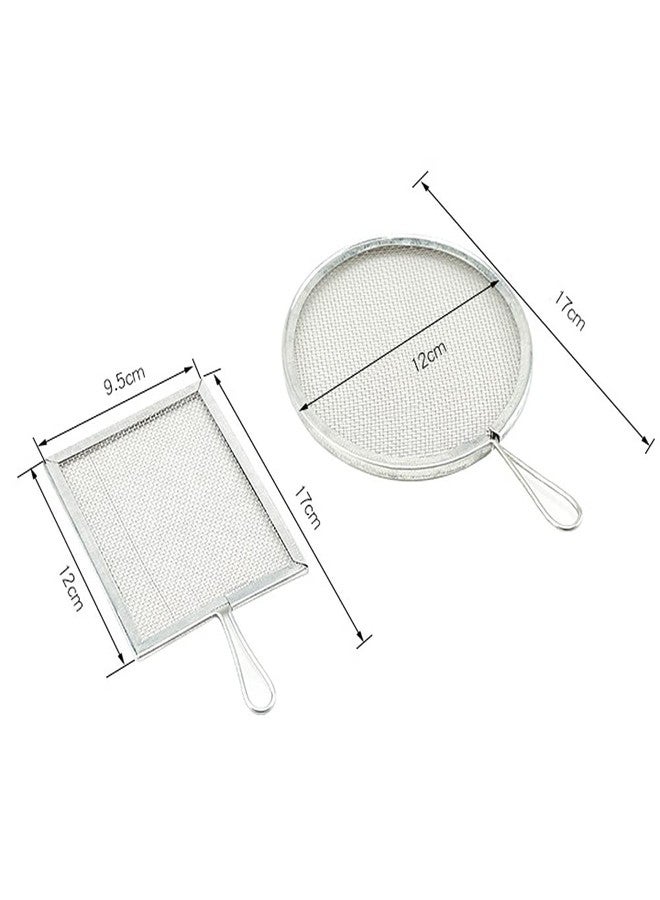 Luzen 2Pcs Stainless Steel Ceramic Glaze Filter Mesh Glaze Mud Glaze Mud Strainer Sieves Pottery Tool for Clay Pottery Art Supplies, Round and Rectangle - Image 5