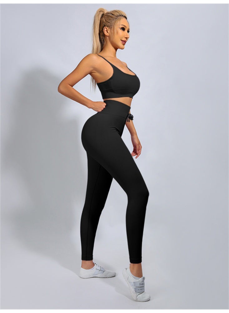 عام مضلع اليوغا مجموعة رياضية الرياضة دعوى المرأة حمالة صدر رياضية رفع طماق رياضية وتتسابق - Image 1