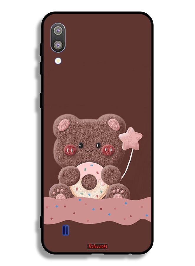 Tolwak Samsung Galaxy M10 Protective Case Cover Donut Bear - Image 2
