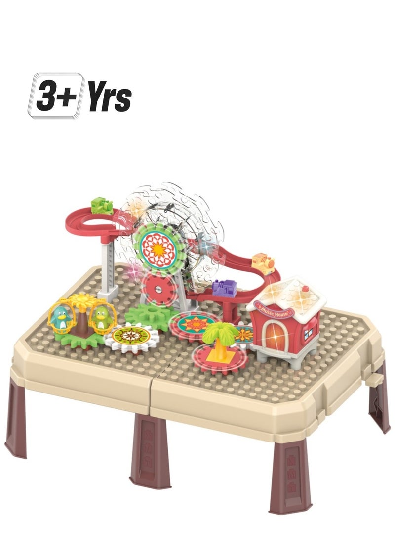 FAMILY Multi Functional Building Blocks Table DIY Plastic W/Music & Light 23-2275562  - Image 1
