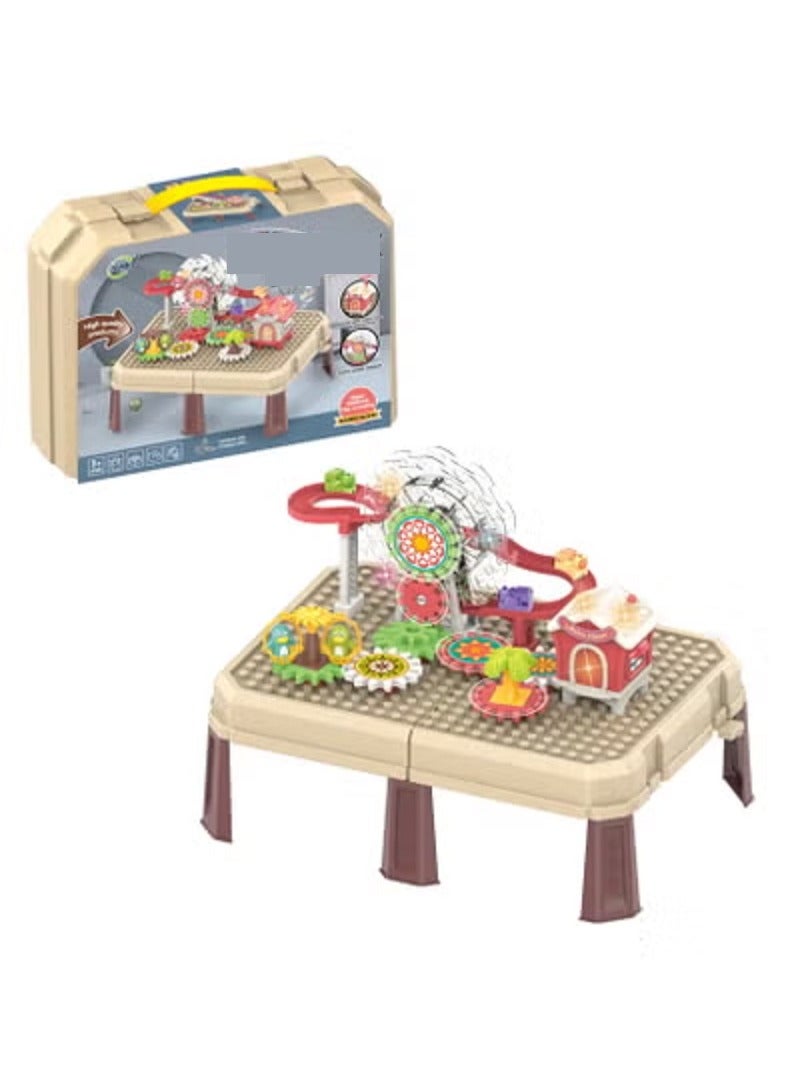 FAMILY Multi Functional Building Blocks Table DIY Plastic W/Music & Light 23-2275562  - Image 2