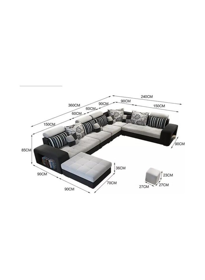 Ripple FURNITURE Simple Leisure  Fashion  Fabric Combination Living Room Sofa  Set  - Image 2