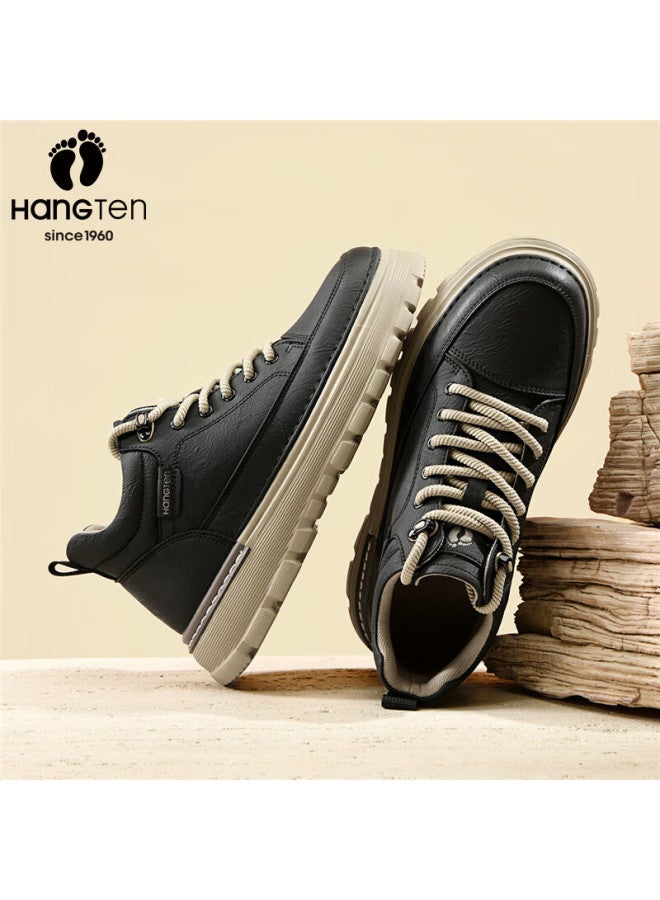 Hang Ten Men's Autumn Winter Work Shoes Lightweight Casual Shoes Distressed Gradient Sports Boots Thick Sole Height Increasing Martin Boots - Image 2