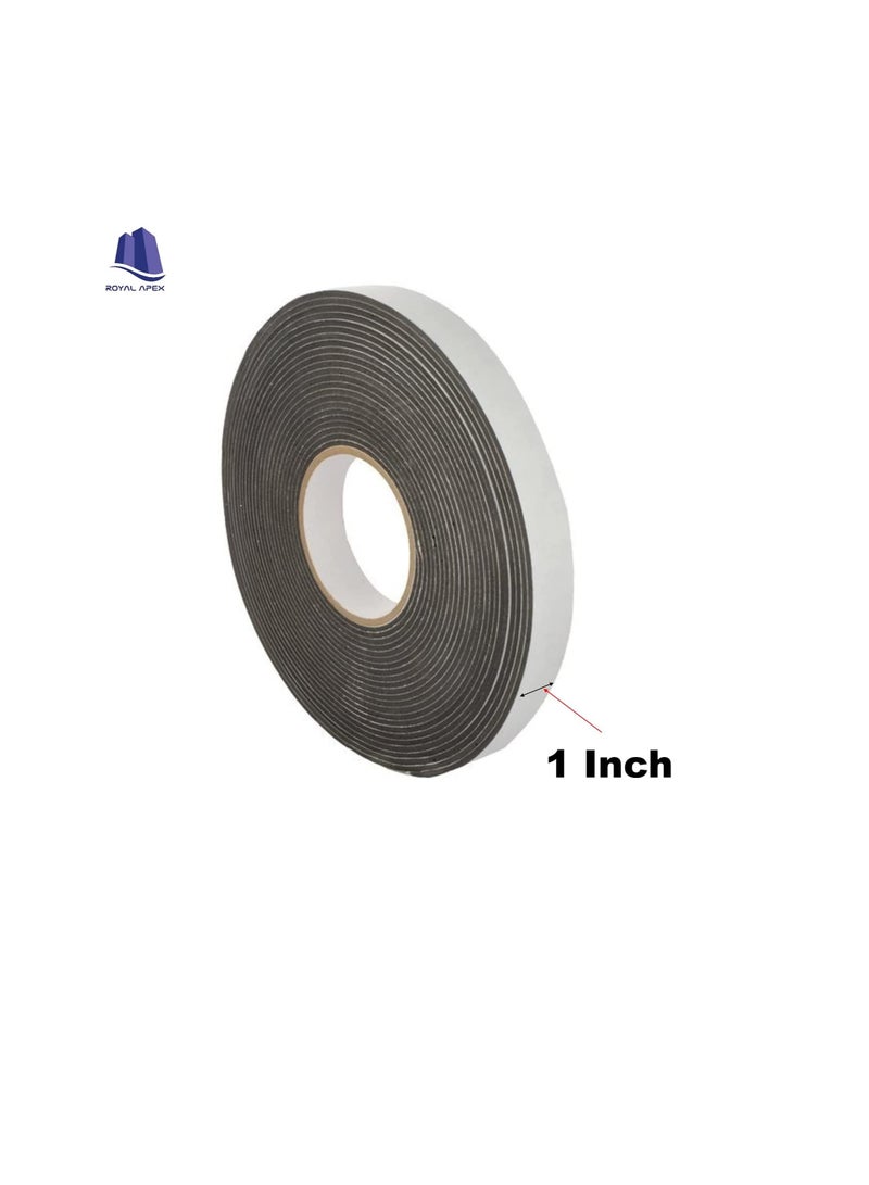 Single Sided Foam Tape Multi-Surface Black Adhesive Weatherstrip Foam Tape Seal Insulation Tape Window Insulation Weather Stripping for Doors, Waterproof, Dustproof, Soundproof (1 Inch)  - Image 2