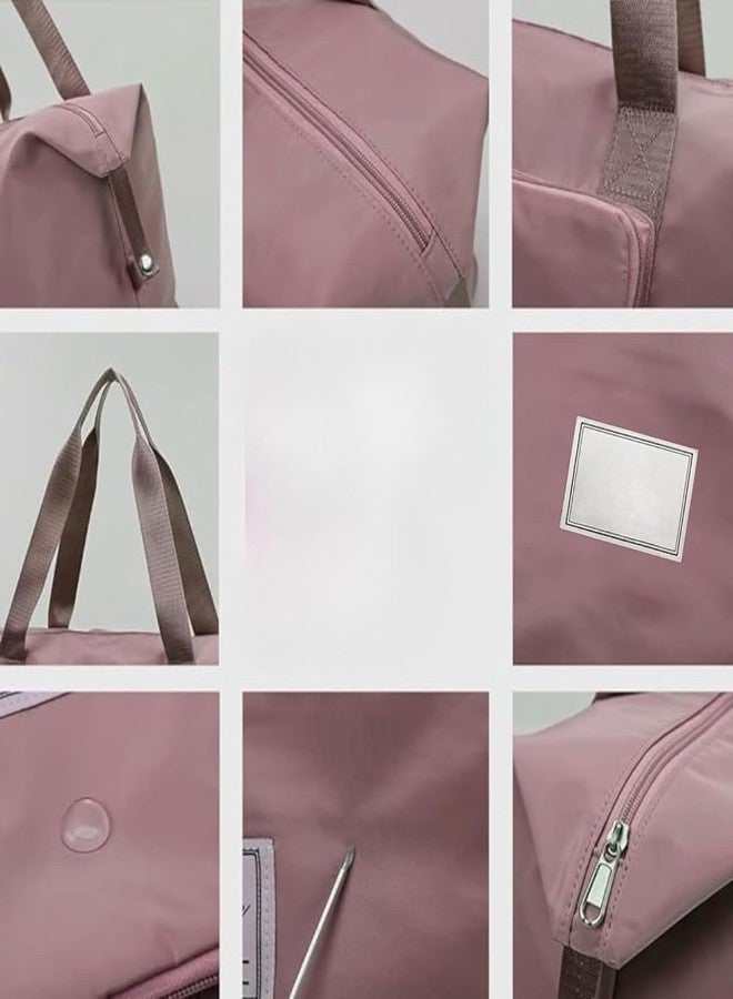 Homfel Nylon 41L Expandable Travel Duffle Bag for Women | Foldable Waterproof Luggage Hand Bag | Lightweight Vanity Travel Bag for Ladies | Large Capacity Carry Bag for Trips & Daily Use (Pink) - Image 3