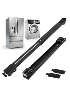 SYOSI Universal Extendable Furniture Appliances Rollers, Strong Mover Tools with 24 Roller & Brake Equipment Strong Base for Washing Machines Refrigerators Dryers for Mobile Wheels Bearing 600LB - Black  - Image 1