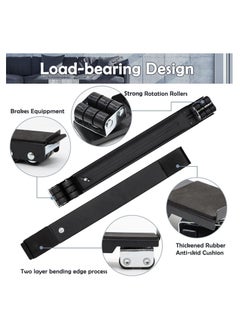 SYOSI Universal Extendable Furniture Appliances Rollers, Strong Mover Tools with 24 Roller & Brake Equipment Strong Base for Washing Machines Refrigerators Dryers for Mobile Wheels Bearing 600LB - Black  - Image 2